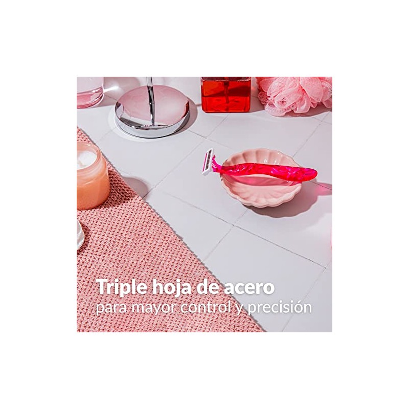 BIC Rastrillo Soleil Acero Inoxidable Mango Ergonómico Banda Lubricante con