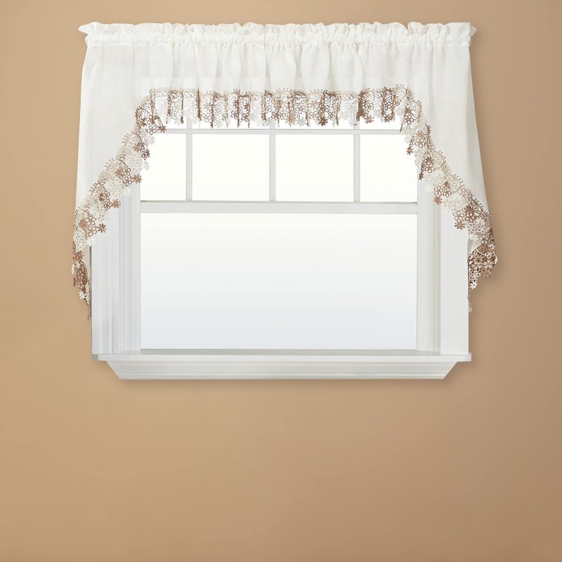Renaissance Home Fashion Collections Etc Lillian Swag Pair with Macrame