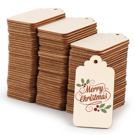 LALAGO Pack of 100 Wooden Discs, 3.7 x 6.8 cm Wooden Plates for Crafts, 2 mm Thick Wooden Labels for Labelling, Wooden Pendants, Gift Tags for DIY Crafts, Wedding Decoration