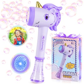 Getatoy Toys for 3+ Year Old Girls Kids: Unicorn Bubble Wand with Cool Light Gifts for Age 3 4 5 6 7 8 Years Old Kids Baby Bubble Machine for Parties Birthday for Toddler Ages 3-8