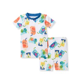 Burt's Bees Baby Baby Boys' Toddler Pajamas, Sleeve Tee and Shorts 2-Piece PJ Set, 100% Organic Cotton, Juice Box