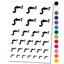 Fire Hose Firefighter with Water Temporary Tattoo Water Resistant Fake Body Art Set Collection - Black (One Sheet)