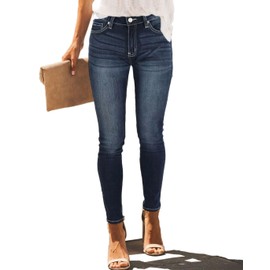 Allimy Women High Waist Stretchy Skinny Denim High Rise Dark Wash Jeans Size 6