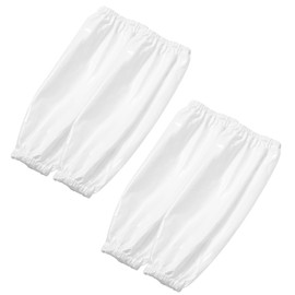 Yzurbu 2 Pairs White Arm Sleeves Covers, Soft Waterproof Oil-proof Sleeves Protector for Arm with Elastic on Cuffs