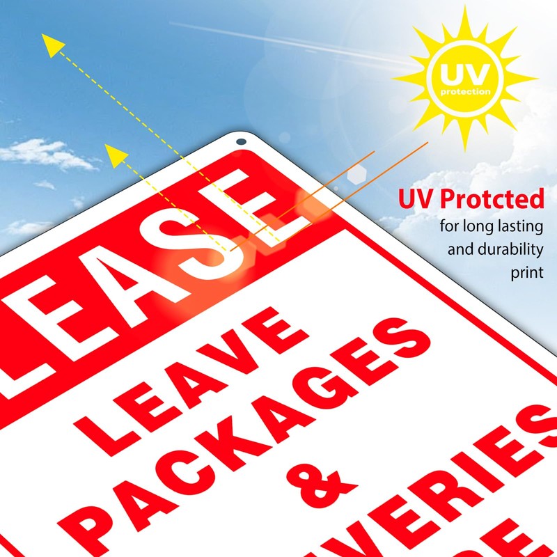 Please Leave Packages and Deliveries Here Sign 2 Pack, 12