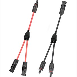 WOODGUILIN Solar Cable Y Splitter 4 mm² Cable Solar Panel 1 to 2 Y Solar Cable Plug Photovoltaic Cable Y Plug, 1Y2 Plug 1 Pair for Solar System Solar Panels (Y 1-2 Mini)