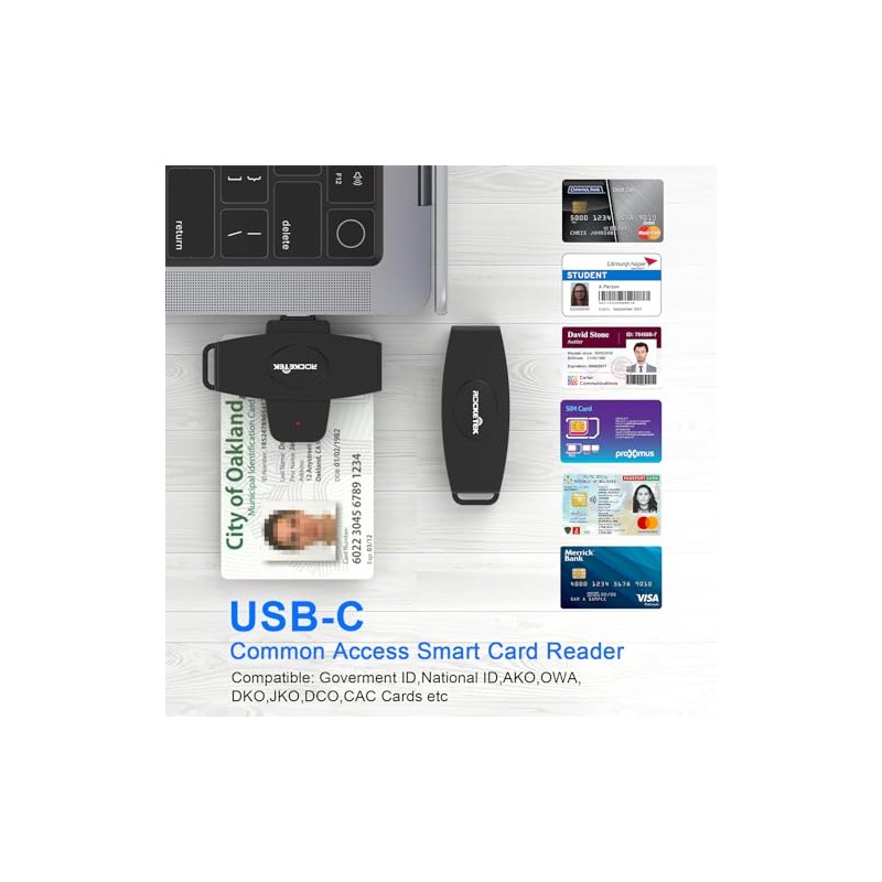USB C DOD - Lector de tarjetas inteligentes CAC de