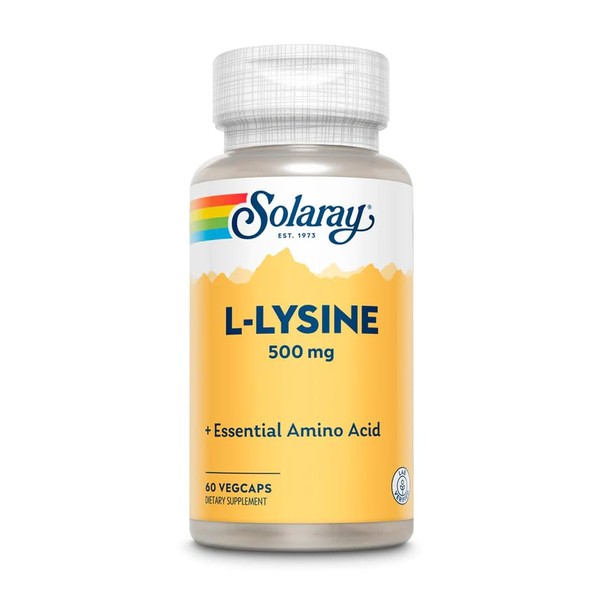 Solaray L-Lysine 500mg Plus Essential Amino Acid - Lab Verified 60 VegCaps