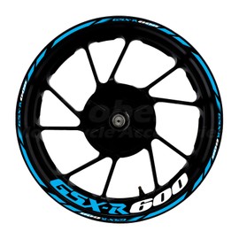 Awonderful Motorcycle Reflective Wheel Stripes kit, Wheel Rim Stickers Compatible with Suzuki GSXR600 K1/GSXR600 K4/GSXR600 K6/GSXR600 K8/GSXR600 K9 2011-2019,Sky Blue