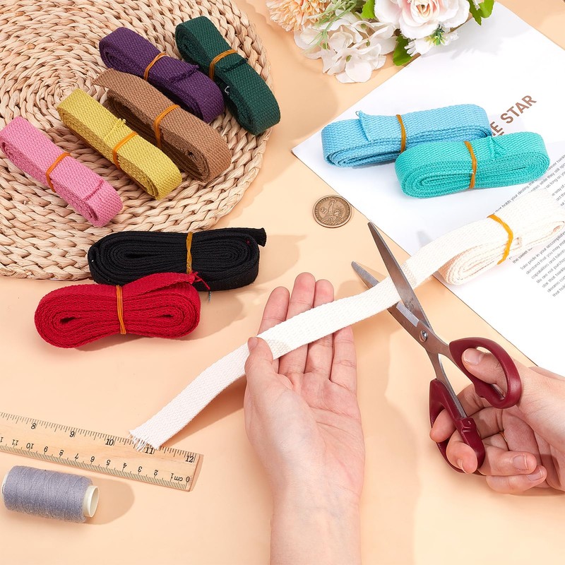 letsinstyle 10 Rolls Heavy Cotton Webbing, 3/4 inch 20 Yard
