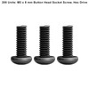 200 Pcs M3 x 8mm Black Round Head Hexagon Allen