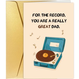 Spercy Funny Father's Day Card for Dad, Vintage Record Fathers Day Card for Him, Humor Birthday Card for Father, You Are A Really Great Dad