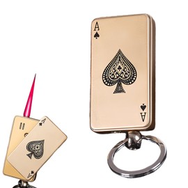 VISODBTA Cool Metal Poker Ace Cards Lighters Refillable, Novelty Vintage Dazzling & Ultra-Cool Lighter, Unique Gifts for Men Gifts Candles BBQ Camping (No Butane Fuel) (08#)