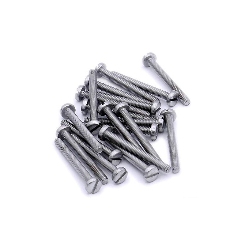 Merriway BH06907 (20 Pcs) Slotted Pan Head Machine Screws with