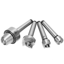 Steel Wood Lathe Live Centre & Drive Spur Cup Arbor Set 4-Piece Lathe Turning Spur Cup Centre for Wood Metalworking Lathe (MT1)