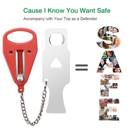 Portable Door Lock, Travel Lock, Extra Latch for Extra Security and Privacy, Solid Heavy Duty Lock Prevents Unauthorized Entrance, Perfect for Travel, Hotel