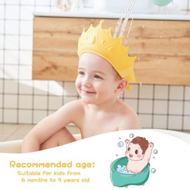 FUSACONY Children's Shower Cap, Baby Adjustable Shampoo Protection, Shampoo Bath Bath Protection, Soft Cap Hat, Cap Waterproof Cap for More than 6 Months