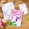 Hummingbirds and Purple Orchid Pop up Card, 3D Valentines Card,