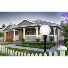 Solus SPC8004-LE26C 18" Acrylic Globe Post Top Lighting Fixture, Cool Light 4000K Energy Star LED Lamp, Durable Acrylic White Lens, Rust Resistant, UL Listed, Fits 3" Diameter Posts, 18" H x 18" D