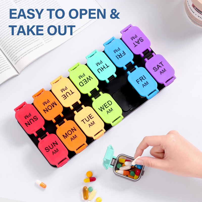 Extra Large Weekly Pill Organizer - 7 Day AM/PM Pill