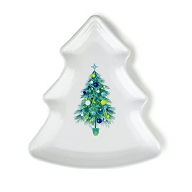 Fiesta® Tree Plate | Blue Christmas Tree (White)