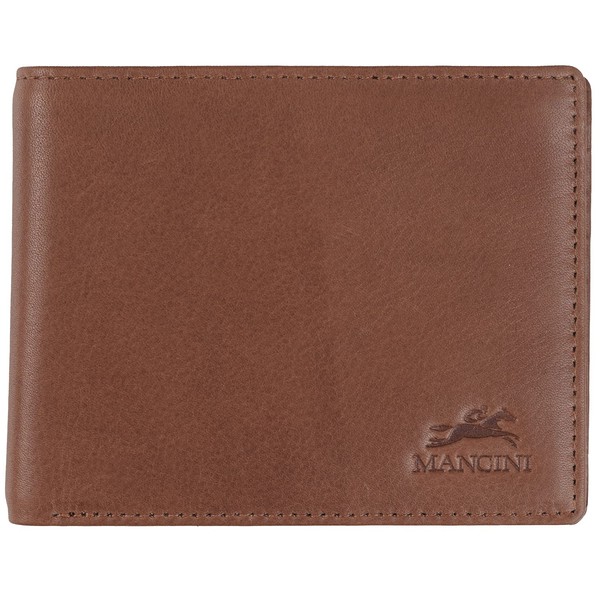 Mancini Bellagio Top Grain Leather RFID Secure Center Wing Billfold,