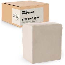 Old Potters Low Fire Pottery Clay White, 25 lbs (Cones 06-04) Made in USA for Modeling and Wheel Throwing and Hand Building, Pottery Clay for Sculpting, Beginners, and Advanced
