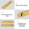 MOROBOR Oval Recessed Sliding Door Pulls, 2pcs Brushed Gold Flush