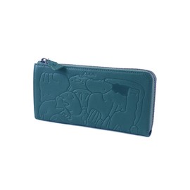 Dakota DA-30193 Women's Long Wallet, L-Shaped Zipper, Genuine Leather, blue