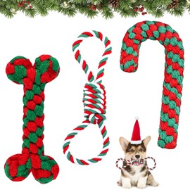 YANXINKE Pack of 3 Dog Toys Christmas Rope, Christmas Dog Pets Chew, Dog Rope Toy Christmas, Christmas Gift Dog Toy, Dog Rope Toy Set Christmas