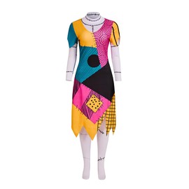 ZIUFVML - Disfraz de Navidad de Sally para mujer, con pesadilla, Navidad, cosplay, vestido de Sally