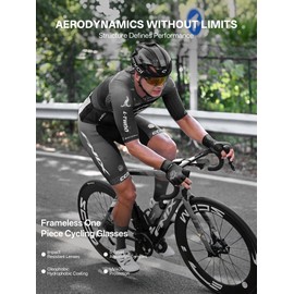 KAPVOE K410 UV400 Cycling Glasses for Men and Women, Adjustable Temples, TR90 Frame, Includes Bicycle Case, Cycling Glasses for MTB, Road Bike and Outdoor Sports