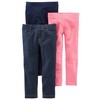 Simple Joys by Carter's Girls' 3-Pack Leggings, Navy/Pink/Denim, 8