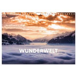 Wunderwelt Schweiz (Wandkalender 2026 DIN A4 quer), CALVENDO Monatskalender