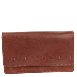 LECONI LE9016-buf Women's Clutch Wallet Card Pockets Landscape Leather Wallet for Women Leather 19.5 x 11 x 3.5 cm, brown