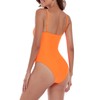 Colloyes Women's Neon Orange One Piece Bathing Suit with Adjustable