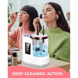 Electric Makeup Brush Cleaner Machine with Automatic Cleaning and Drying Functions Portable Makeup Brush Cleaner for Makeup Lovers