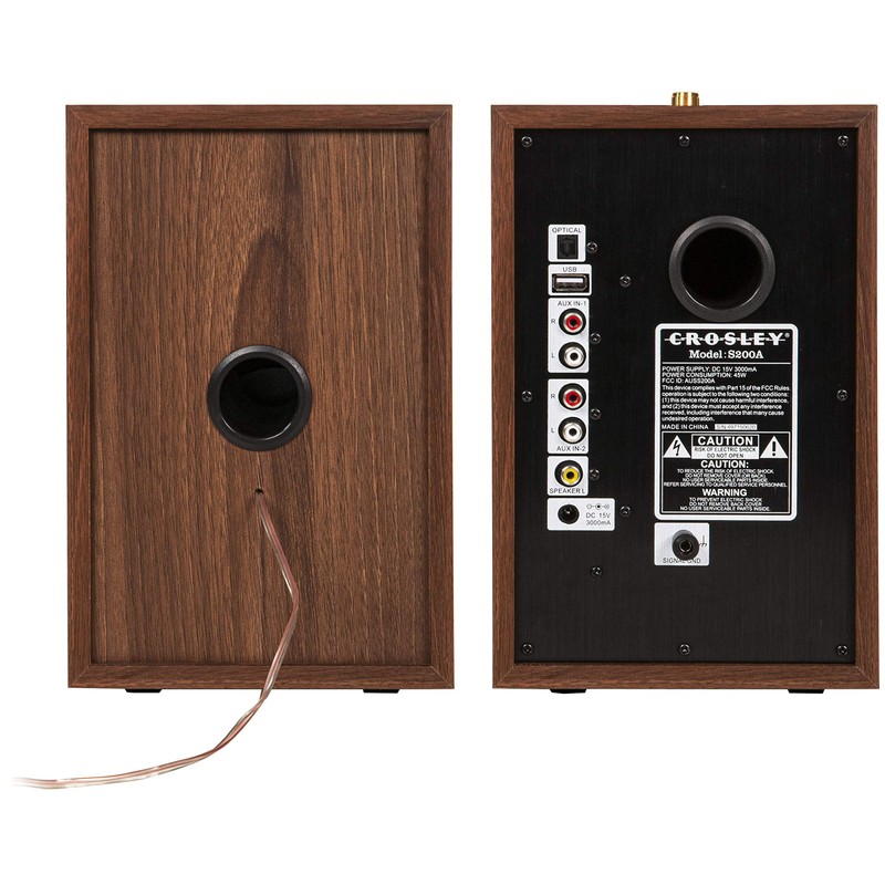 Crosley S200A-WA 4" Active Powered Bluetooth Stereo Speakers with Optical,