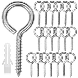 Pack of 20 M5 x 65 Eye Bolts Stainless Steel Hooks Screw Hooks Heavy Duty Screw Eyelets Eye Screw Nails Eyelets Screw for DIY Cork Craft Hanging Wooden Frames