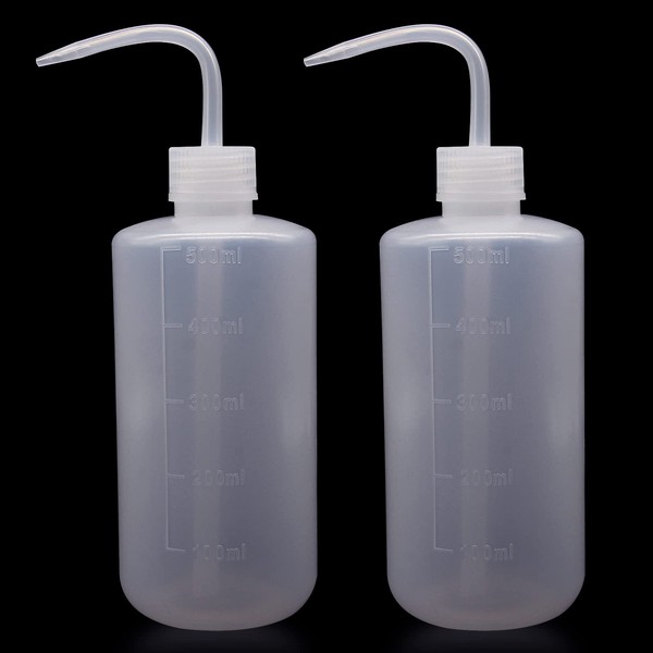 Autdor Wash Bottles 2Pcs Squeeze Bottle 500ML | 16OZ Plastic Safety Wash Bottle Watering Tools Economy Squeeze Bottle for Green Soap Cleaning Washing Bottle
