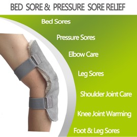 Vogana 1 Piece Sheepskin Elbow Protectors Sore Protector Bed Sore Protector Soft Wool Bedsores Adjustable For Bedsores Pressure Sores Shoulder And Knee Protection Grey
