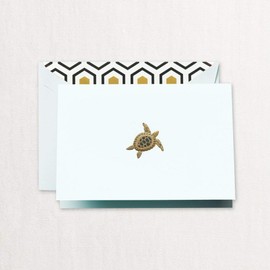 Crane & Co. Engraved Sea Turtle Note Cards- Pack of 10 Cards