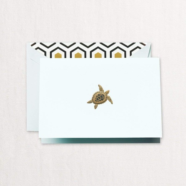 Crane & Co. Engraved Sea Turtle Note Cards- Pack of