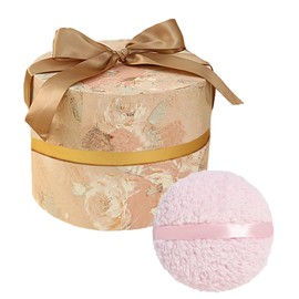 Oopoto Powder Puff, Large 6'' Body Powder Puff for Dusting Powder, Women Powder Puff with Storage Container for Bath, Body Powder Applicator and Oversize Powder Puffs for Body Powder (Yellow)