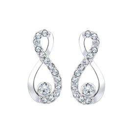 Elli Women's Infinity Earrings Endless Elegant with Crystals in 925 Sterling Silver, Facet cut, Crystal