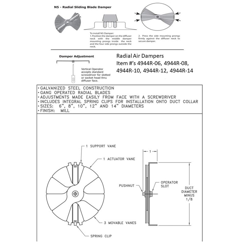 10" Radial Air Damper-2pack