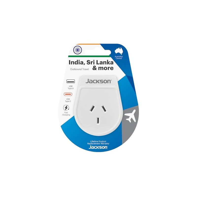 Jackson AUS - India & Sri Lanka USB-A & USB-C