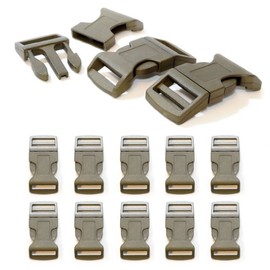'Set of 10 1 Buckle/Clip Fastener (Click) in Plastic for Paracord Bracelets Camo Green Cords – 65 mm x 32 mm, Colour – Ganzoo