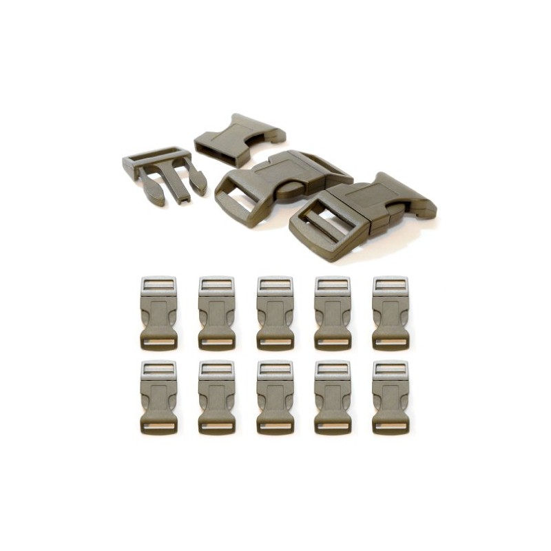 'Set of 10 1 Buckle/Clip Fastener (Click) in Plastic for