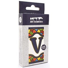 Signs with numbers and letters. Polychrome ceramic tiles, hand-painted in dry rope technique (cuerda seca) for plates with numbers, names, directions and signage. Customisable text. MOSAICO MINI